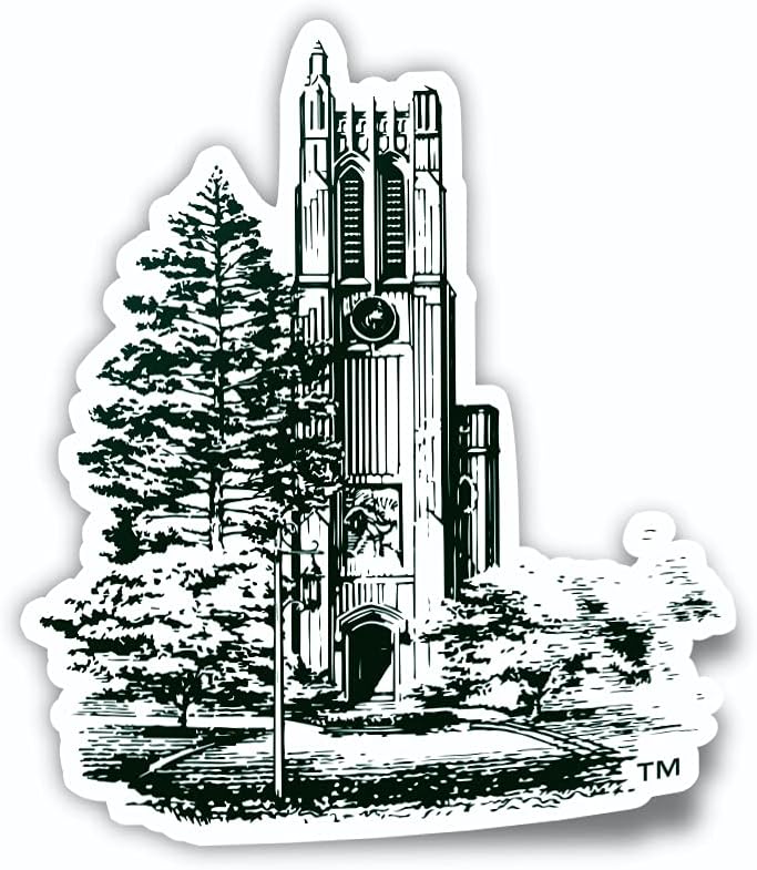 Nudge Printing Collegiate NCAA Car Decal Made from Premium Weatherproof Vinyl (Michigan State Beaumont Tower) - Image 1